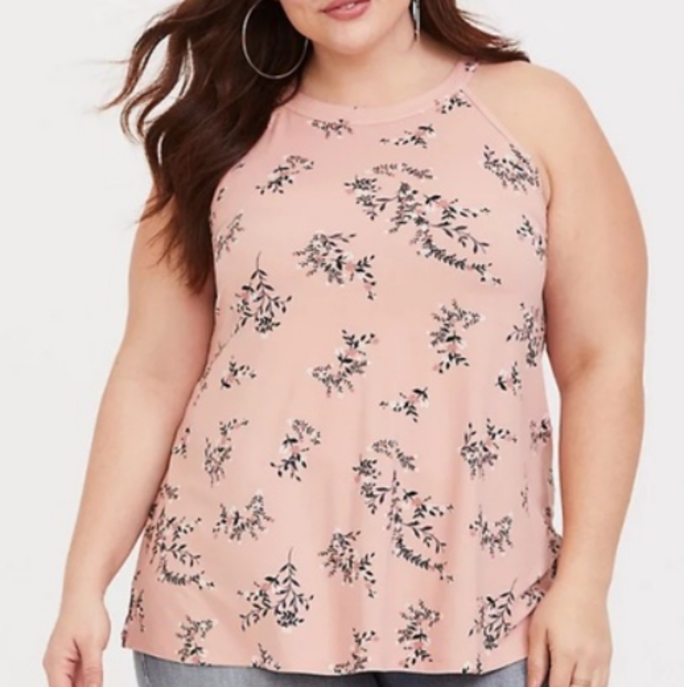 Torrid Blush Floral Yoke Tank